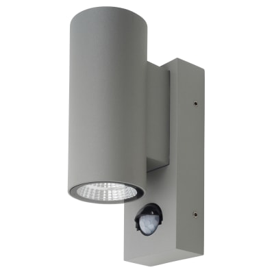 Hampstead 3W LED Outdoor Up & Down Wall Light with PIR - IP54 - 3000K Warm White - Silver