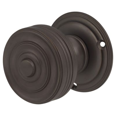 Hampstead Georgian Ringed Mortice Door Knob - 55mm Rose Diameter - Brushed Oil Rubbed Bronze