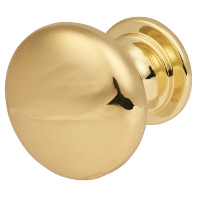 Touchpoint Domed Round Cabinet Knob - 30mm Diameter - Polished Brass