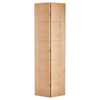 LPD Vancouver 5 Panel Pre-Finished Solid Bi-Fold Internal Door - 1981 x 762 x 35mm - Oak