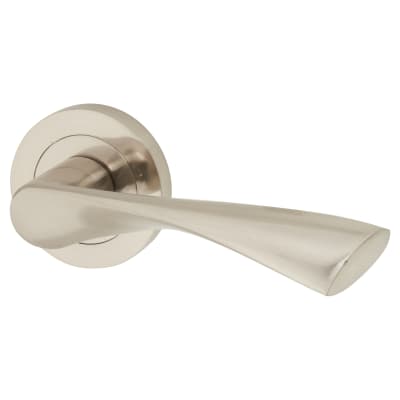 Touchpoint Ariel Door Handle on Rose - Satin Nickel
