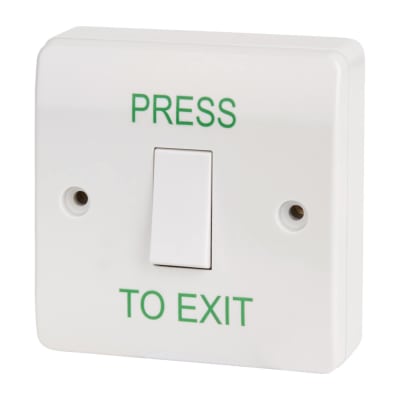 Press To Exit Switch - 85 x 85 x 44mm - Single - White