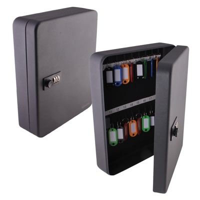 Sterling Combination 36 Hook Key Cabinet - 240 x 300 x 80mm - Black