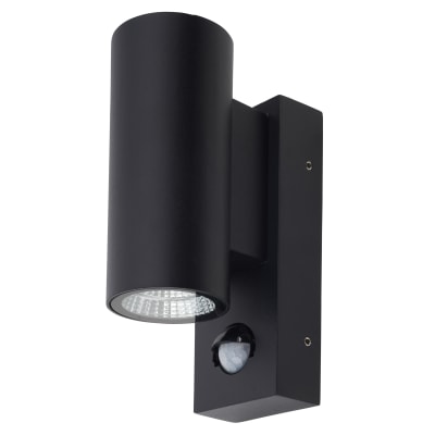 Hampstead 3W LED Outdoor Up & Down Wall Light with PIR - IP54 - 3000K Warm White - Matt Black
