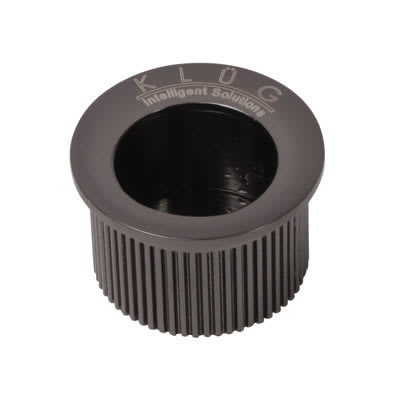 Klug Round Door Edge Finger Flush Pull - 30mm Diameter - Black Nickel