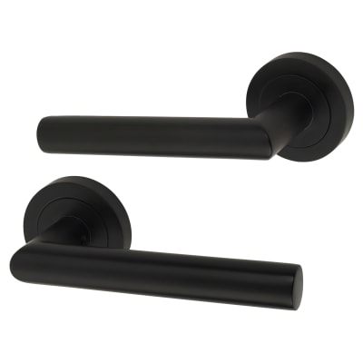 Altro Emily Door Handle on Rose - Matt Black
