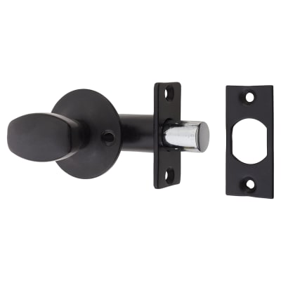 British Pattern Door Rack Bolt & Oval Turn - Smooth Black