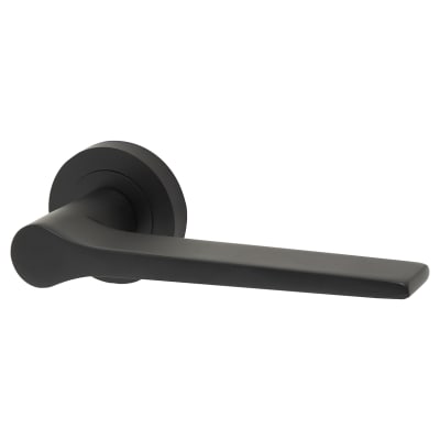 Jedo by Frelan Geo Door Handle on Rose - Matt Black