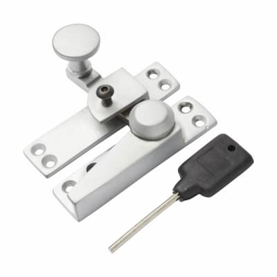 Hampstead Heavy Duty Straight Quadrant Arm Locking Sash Window Fastener - 70 x 17mm - Satin Chrome