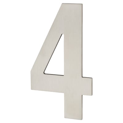 Hampstead 100mm Concealed Screw Fix Door Numeral - 4 - Satin Stainless Steel