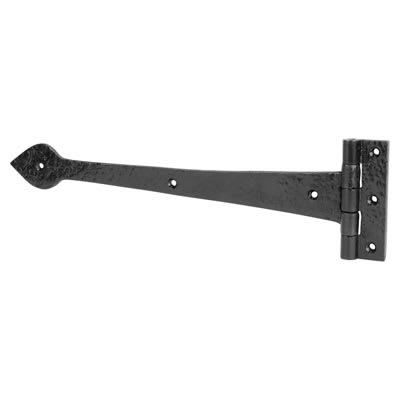 Olde Forge Tudor Plain Door Tee Hinge - 410 x 105mm - Antique Black Iron - Pair