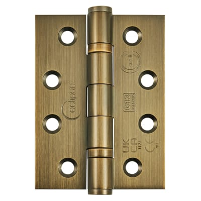 Eclipse Ball Bearing Grade 13 Butt Fire Door Hinge - 102 x 76 x 3mm - Matt Antique Brass - Pack of 3