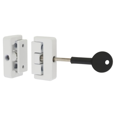 Wooden Window Lock - White - Pack of 2 with 1 Key