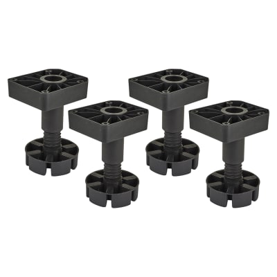 Square Adjustable Cabinet Furniture Legs - 105-150mm - Plastic - Pack of 4