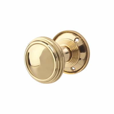 Altro Lined Mortice Door Knob - 65mm Rose Diameter - Polished Brass