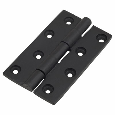 Olde Forge Cast Iron Butt Door Hinge - 100 x 65 x 4.5mm - Antique Black Iron - Pair