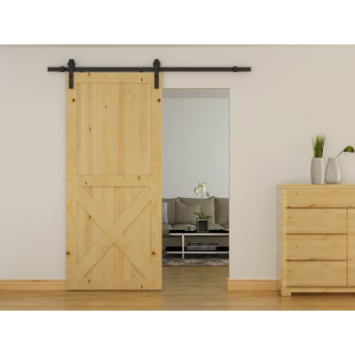 Klug Barn Strap Soft Open/Close Sliding Door Gear - 2000mm Track - 40-60kg Max Door - Black