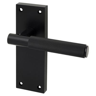 Altro Remi Knurled Latch Door Handle - 155 x 55mm - Matt Black