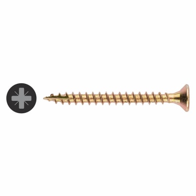 Vida All Purpose Pozi Countersunk Wood Screws  - 4.0 x 40mm - Yellow Zinc - Pack of 200