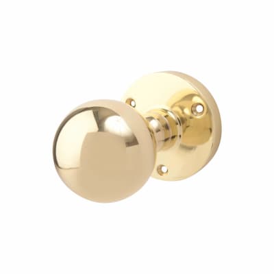 Altro Victorian Ball Mortice Door Knob - 61mm Rose Diameter - Polished Brass