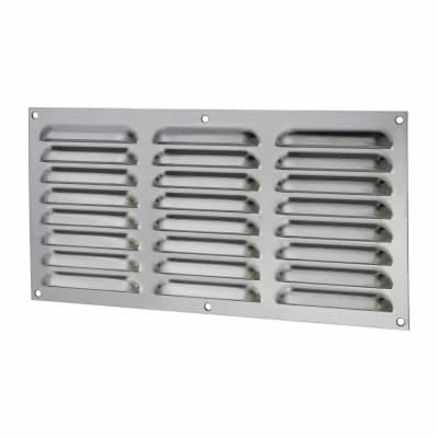Altro Hooded Louvre Vent - 305 x 152mm - 9975mm² Free Air Flow - Polished Stainless Steel