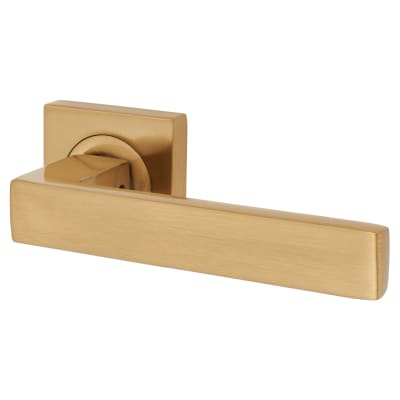 Hampstead Evie Door Handle on Square Rose - Satin Brass