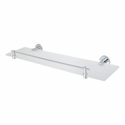 Fitzroy of London Style Glass Shelf - 555 x 180mm - Polished Chrome