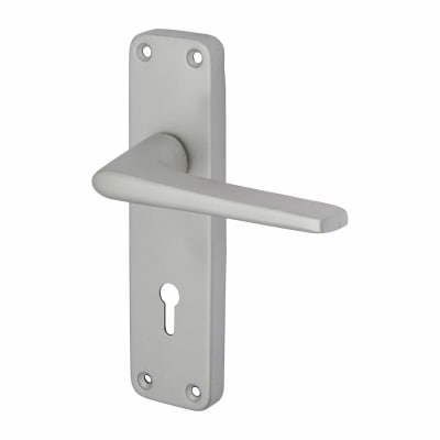 Touchpoint Lynx Lock Door Handle - Keyhole - 154 x 40mm - Satin Aluminium