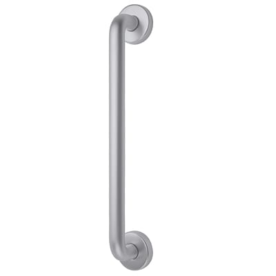 Altro 19mm D-Bar Door Pull Handle on Rose - Screw Fix - 225mm Centres - Satin Aluminium