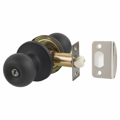 Touchpoint Ringed Mortice Door Knob - Black Nickel, IronmongeryDirect