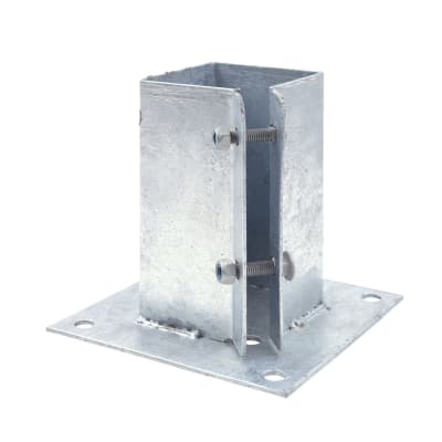 TIMCO Bolt Down Fence Post Shoe - Bolt Secure - 75 x 75mm - Galvanised
