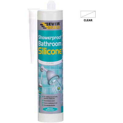 Everbuild Showerproof Bathroom Silicone Sealant - 290ml - Clear
