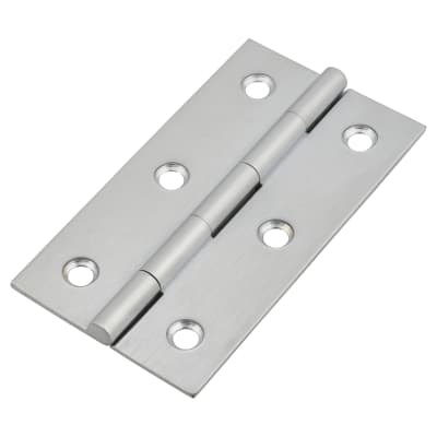 Solid Drawn Butt Cabinet Hinge - 64 x 35 x 1.45mm - Satin Chrome - Pair