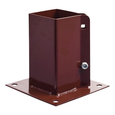 TIMCO Bolt Down Fence Post Shoe - Bolt Secure - 75 x 75mm - Oxide Red