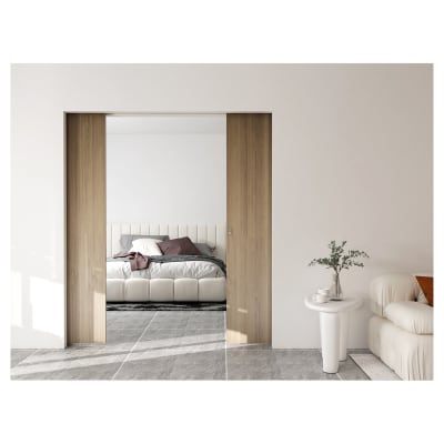 Klug Ultra Double Pocket Door Kit with Soft Close - 120mm Finished Wall - 915 x 2032mm Door Size