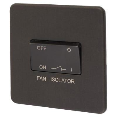 Knightsbridge 10AX 1 Gang Triple Pole Fan Isolator Switch - Smoked Bronze