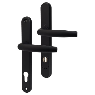 Hoppe PAS24 1530/3259N uPVC Multipoint Door Handle - Long Plate - 92mm c/c - 60mm door - Black