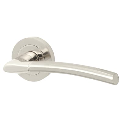 Touchpoint Harper Door Handle on Rose - Polished/Satin Nickel