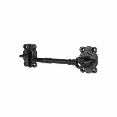 Wrought Iron Cabin Hook - Black - 7 Wide