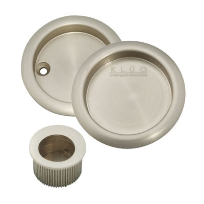 Klug Round 3 Piece Flush Handle Set - Satin Nickel