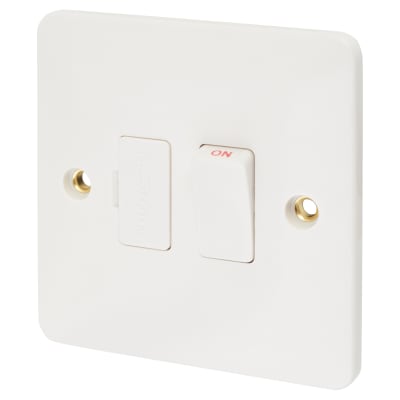Touchpoint 13A 1 Gang Double Pole Switched Fused Spur - White