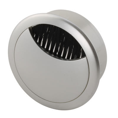 Altro Round Cable Tidy Grommet - 60mm Hole Size - Silver - Pack of 10