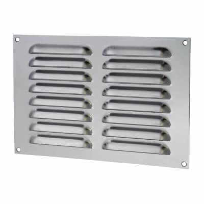 Altro Hooded Louvre Vent - 229 x 152mm - 6650mm² Free Air Flow - Polished Stainless Steel