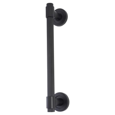 Hampstead Lines T-Bar Door Pull Handle on Rose - Screw Fix - 250mm Centres - Matt Black