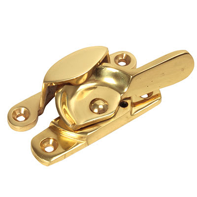 Altro Heavy Duty 14mm Narrow Locking Fitch Sash Fastener - 65 x 14mm - Polished Brass