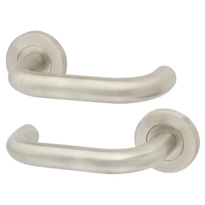 Touchpoint 19mm Return to Door Handle on Rose - Satin Stainless Steel