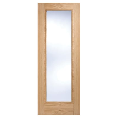 LPD Vancouver Pattern 10 1 Light Clear Glazed Pre-Finished Internal Door - 2040 x 826 x 40mm - Oak