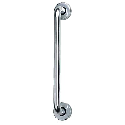 Touchpoint 19mm D-Bar Door Pull Handle on Rose - Screw Fix - 225mm Centres - Polished Aluminium