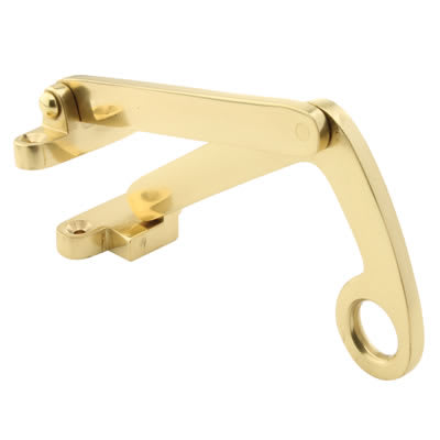 Recessed Quadilent Stay - 175mm Length - 175mm Throw - Polished Brass