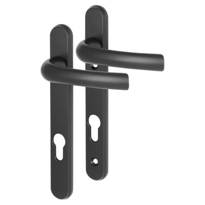 Hoppe Tokyo 1710RH/3670N uPVC Multipoint Door Handle - Short Plate - 92mm c/c - Black